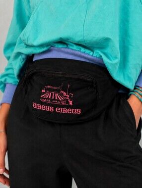 Black and Pink Circus Circus Fanny Pack Bag